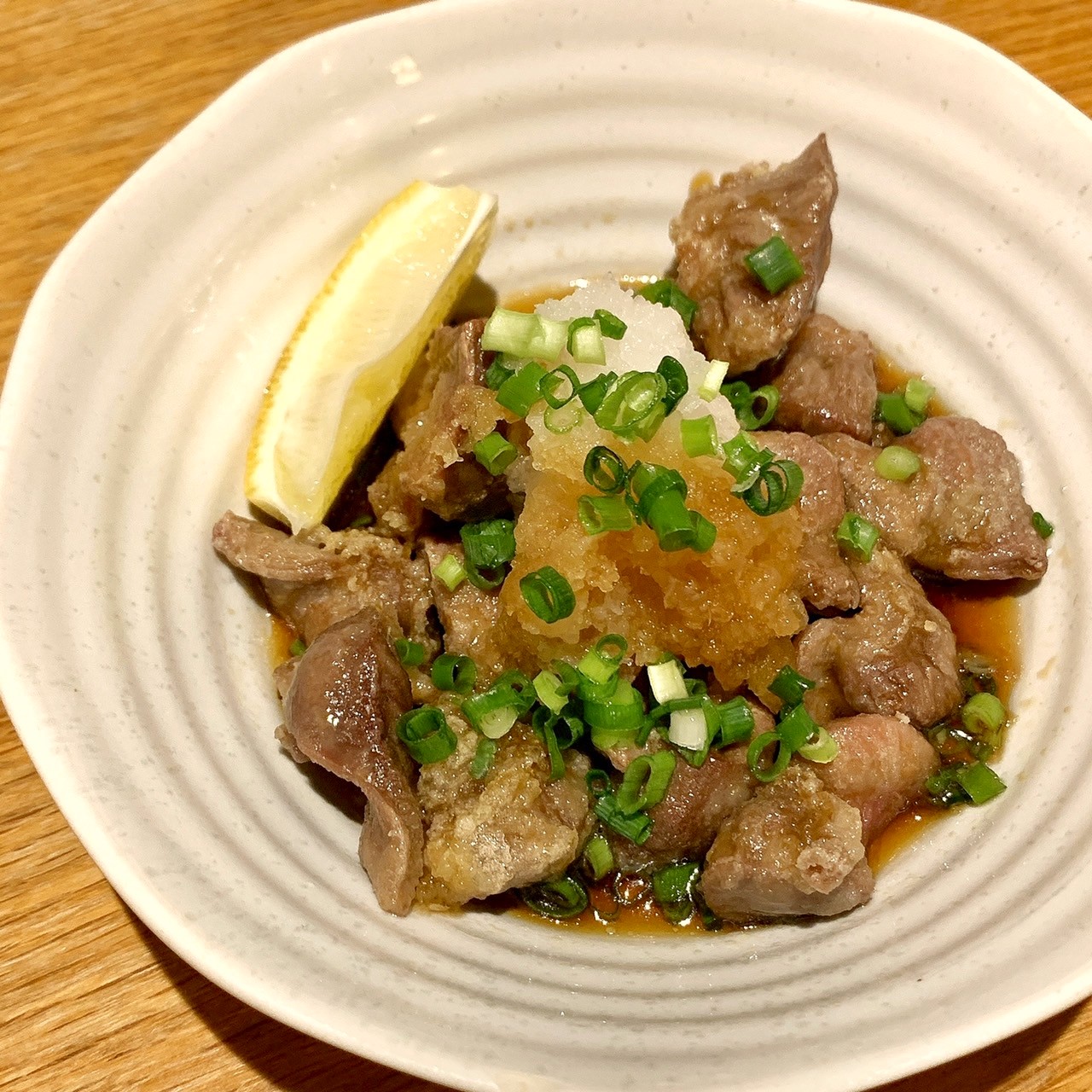 くいものや遊食庭砂肝の揚げポン酢